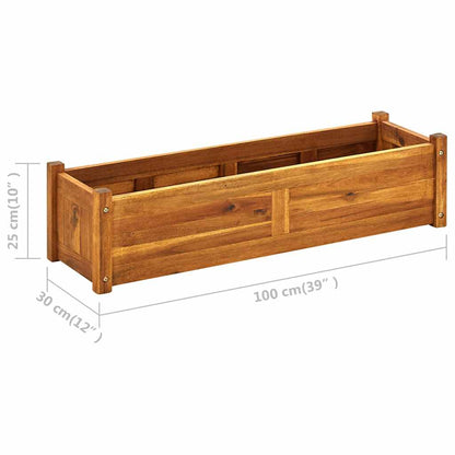 Garten-Hochbeet Akazienholz 100x30x25 cm