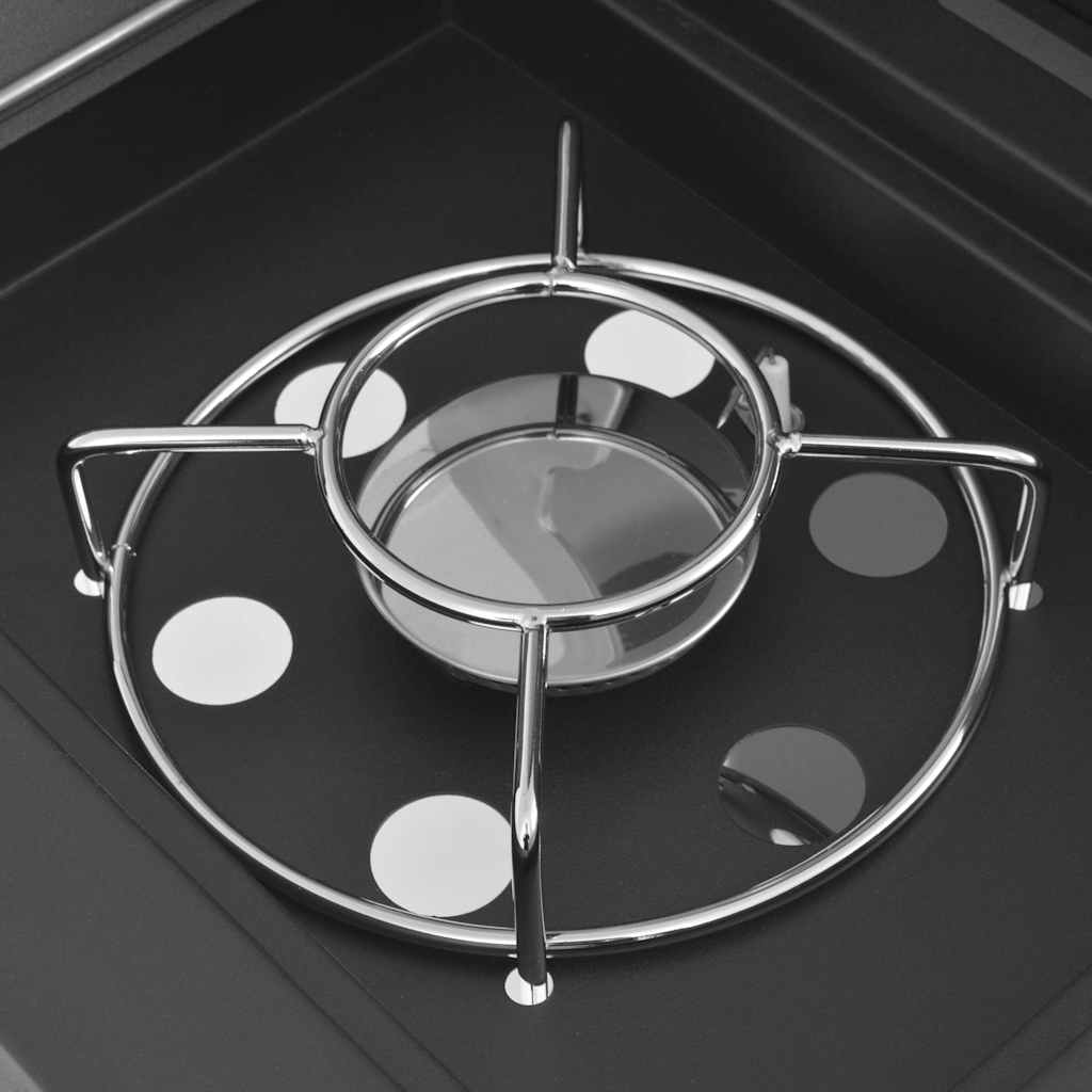 Gasgrill 4+1 Flammen Schwarz und Silbern