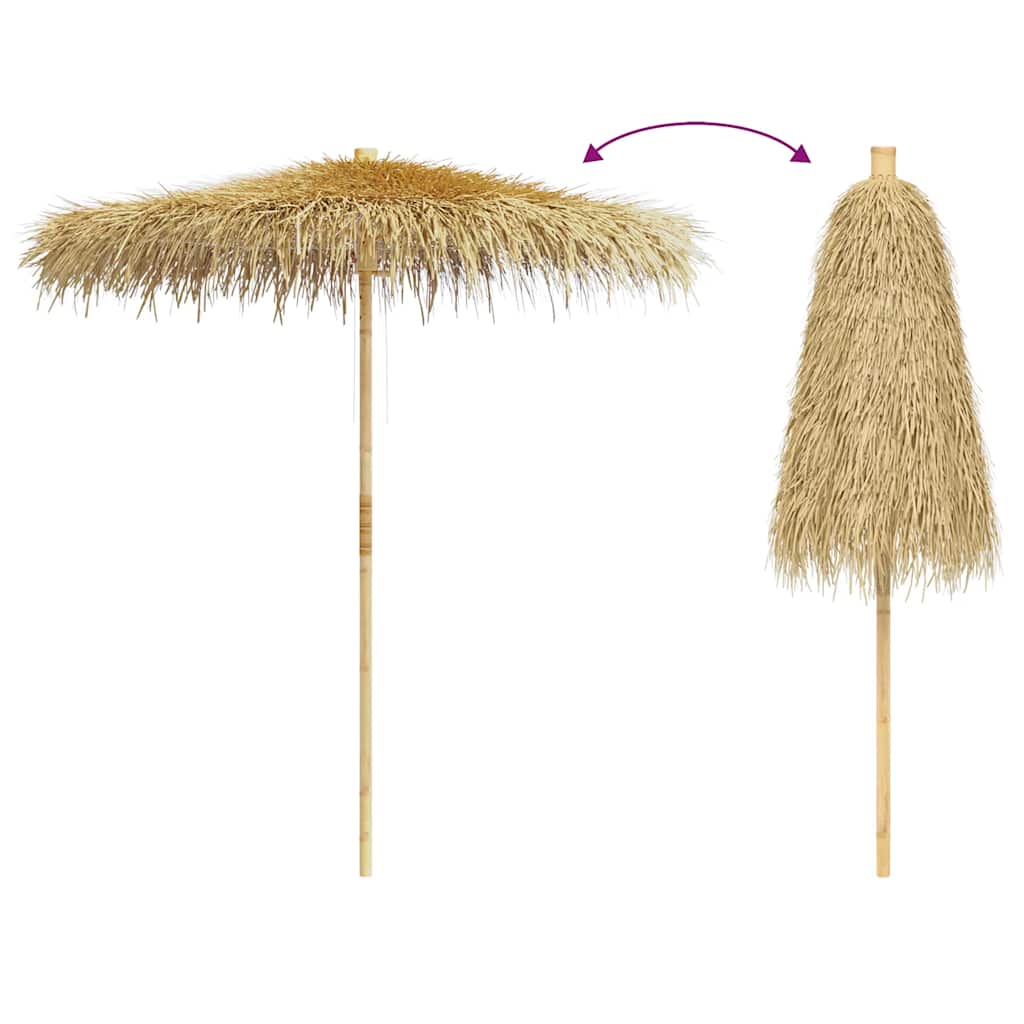 Bambus-Sonnenschirm mit Bananenblatt-Dach 210 cm