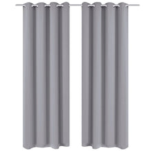 Verdunkelungsvorhänge 2 Stk. mit Metallösen 135 x 175 cm Grau