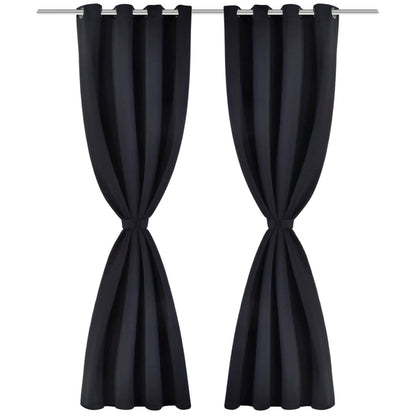 Verdunkelungsvorhang mit Metallösen 270 x 245 cm Schwarz