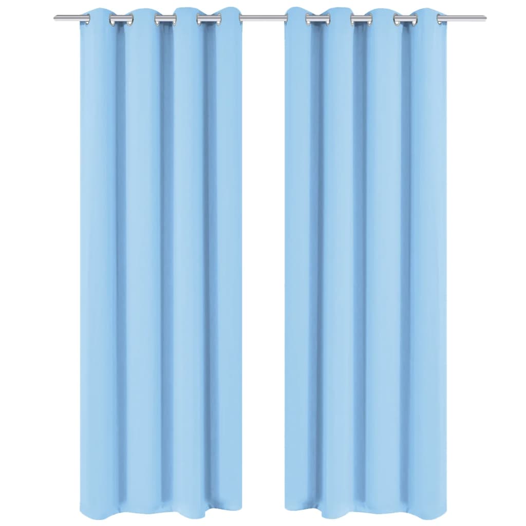 Verdunkelungsvorhänge 2 Stk. mit Metallösen 135 x 175 cm Türkis