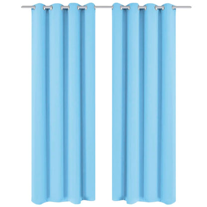 Verdunkelungsvorhänge 2 Stk. mit Metallösen 135 x 175 cm Türkis