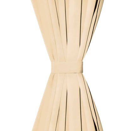 Vorhänge aus Mikro-Satin 2 Stk. mit Schlaufen 140×225 cm Beige