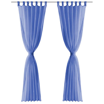 Voile-Gardinen 2 Stk. 140 x 225 cm Königsblau
