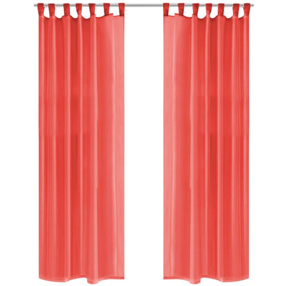 Voile-Gardinen 2 Stk. 140 x 225 cm Rot