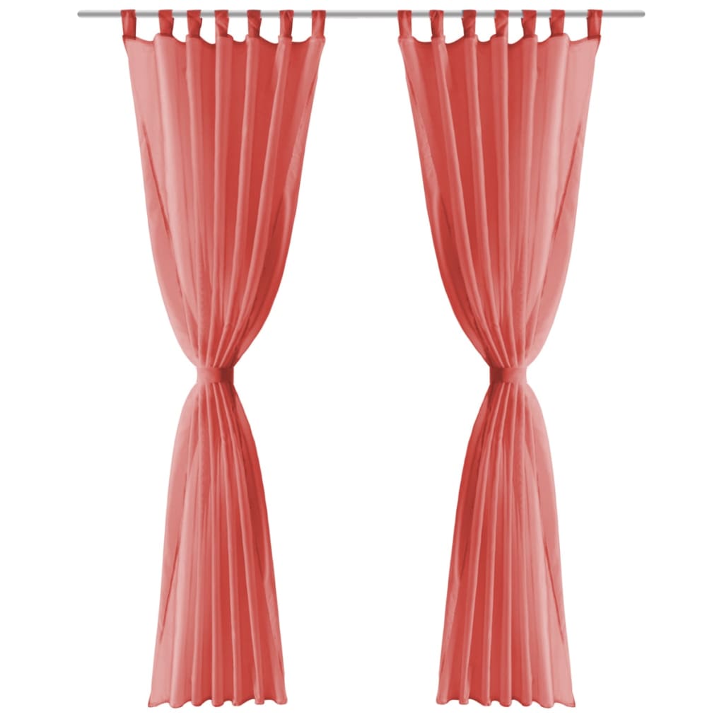 Voile-Gardinen 2 Stk. 140 x 225 cm Rot