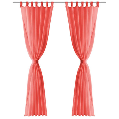 Voile-Gardinen 2 Stk. 140 x 225 cm Rot