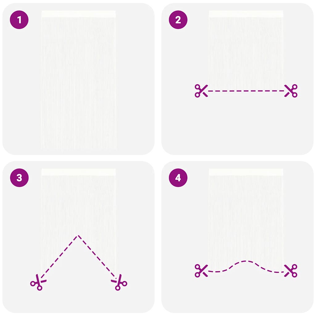 Fadenvorhang 2 Stk.100 x 250 cm Weiß