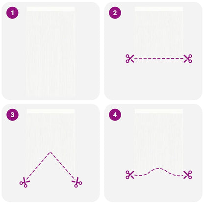 Fadenvorhang 2 Stk.100 x 250 cm Weiß