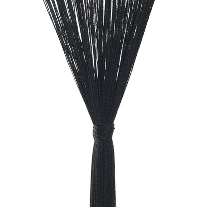 Fadenvorhänge 2 Stk. 140 x 250 cm Schwarz