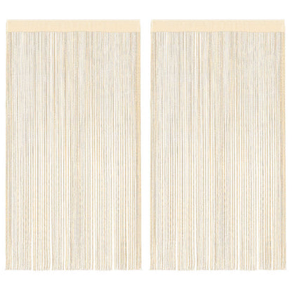 Fadenvorhänge 2 Stk. 100 x 250 cm Cremefarben