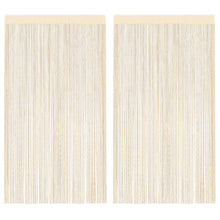 Fadenvorhänge 2 Stk. 140 x 250 cm Cremefarben