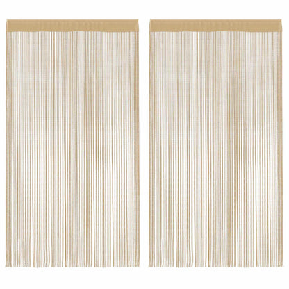 Fadenvorhänge 2 Stk. 100 x 250 cm Beige