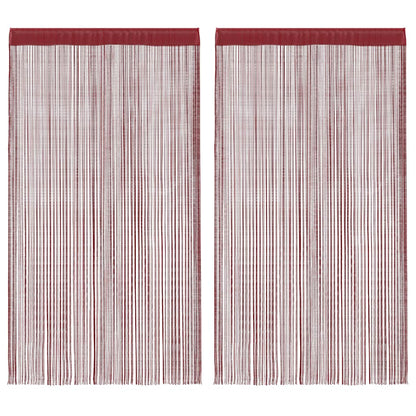Fadenvorhänge 2 Stk. 140 x 250 cm Burgunderrot