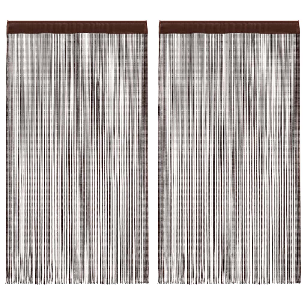 Fadenvorhänge 2 Stk. 100 x 250 cm Braun