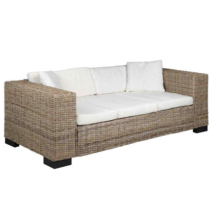 3-Sitzer Sofa Echtes Rattan