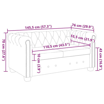 Chesterfield-Sofa 2-Sitzer Kunstleder Braun