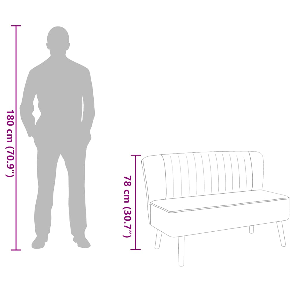 Sofa Stoff 117 x 55,5 x 77 cm Grün