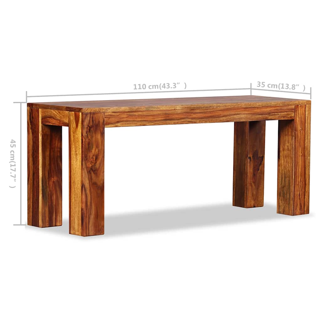Sitzbank Massivholz Akazie 110x35x45 cm