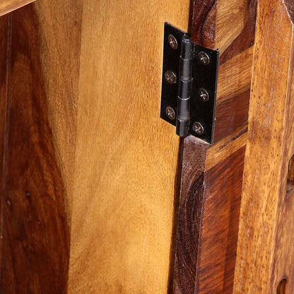 Schreibtisch mit 1 Schublade und 1 Schrank Massivholz Akazie