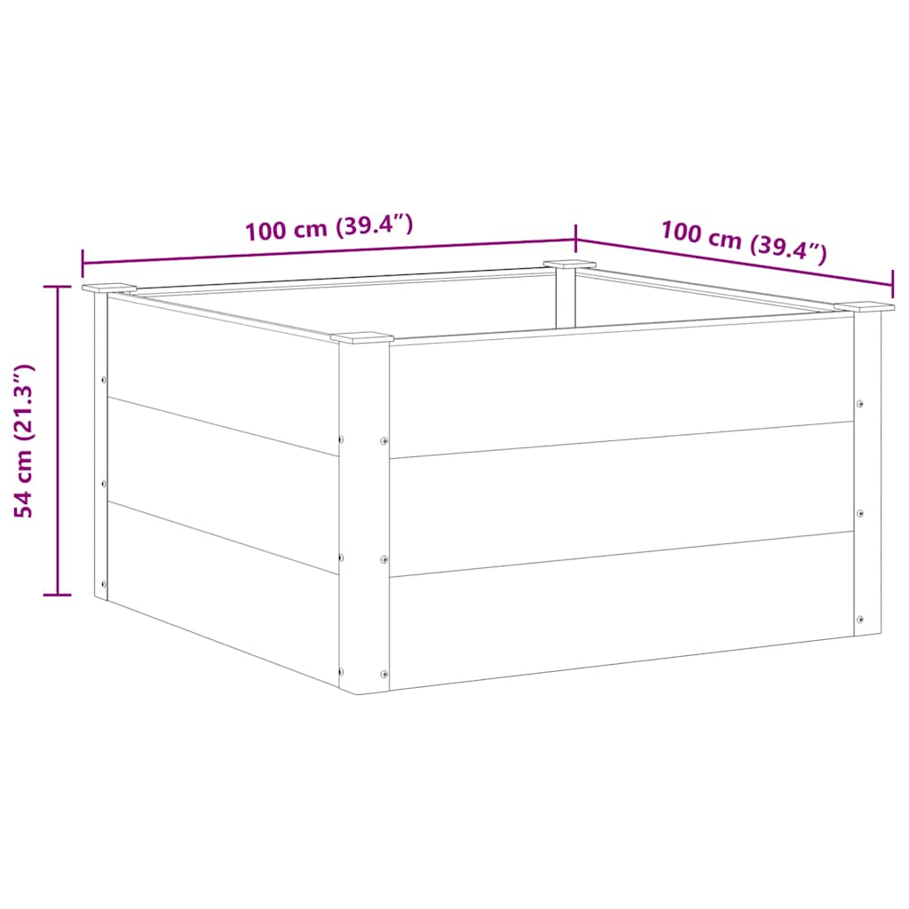 Garten-Hochbeet WPC 100 x 100 x 54 cm Grau