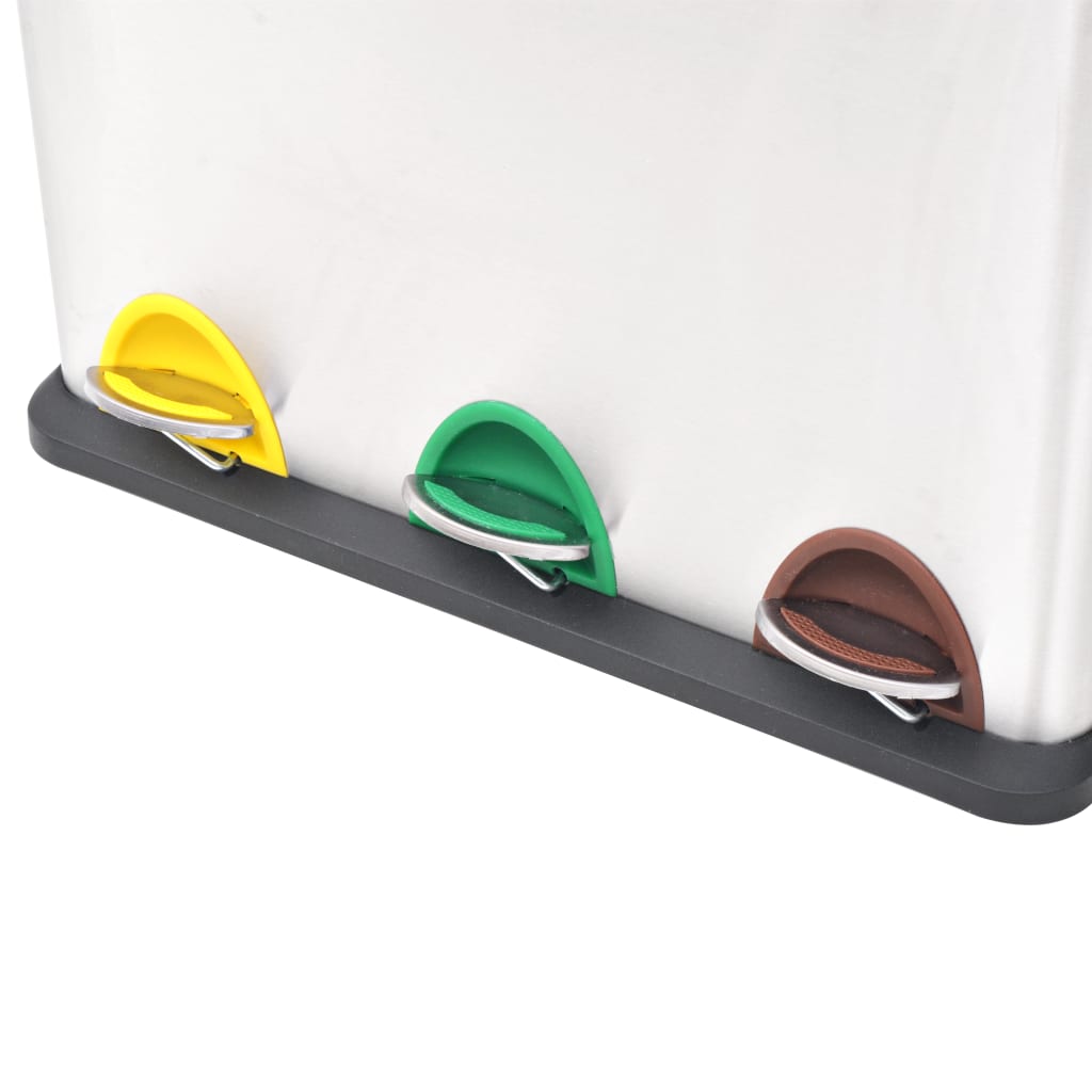 Recycling Treteimer Edelstahl 24 L 3 x 8 l