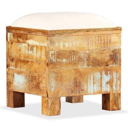 Sitzbank mit Stauraum Altholz Massiv 40x40x45 cm