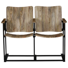 2-Sitzer-Bank Massivholz Mango und Stahl