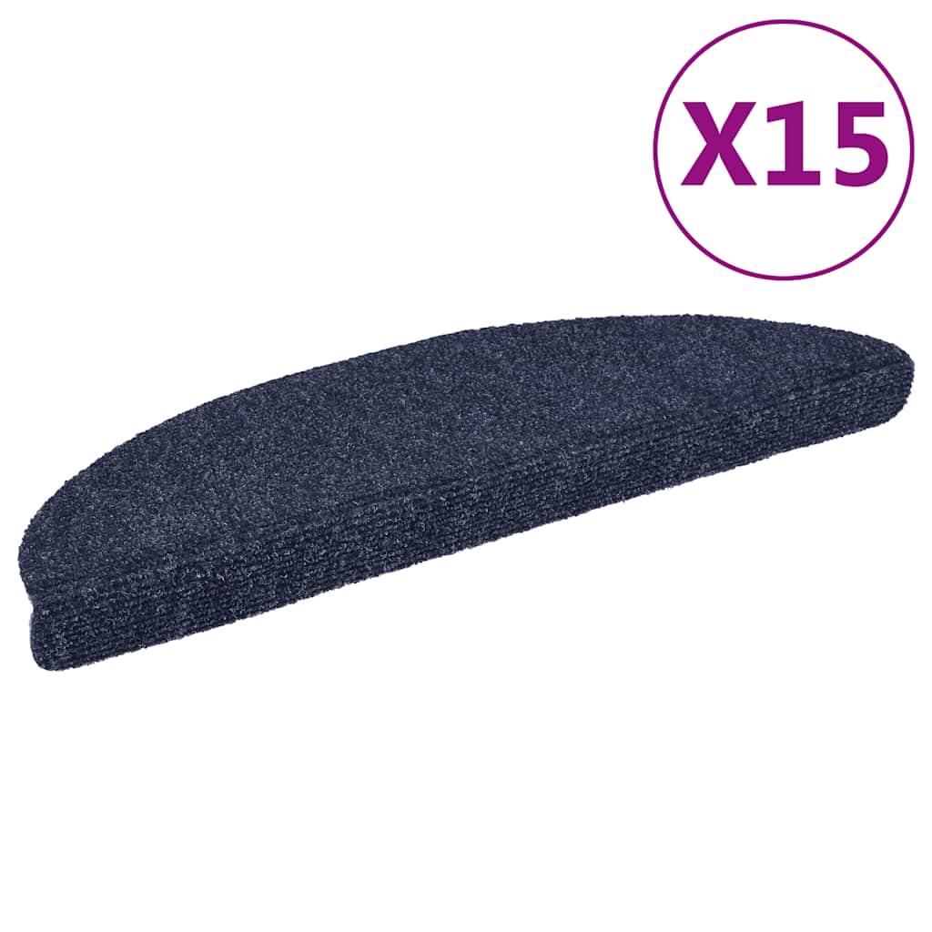 Stufenmatten Selbstklebend 15 Stk. 56x17x3 cm Blau Halbrund