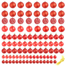 100-tlg. Weihnachtskugel-Set 3/4/6 cm Rot
