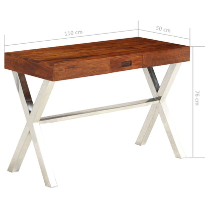 Schreibtisch Massivholz mit Honigfarbenem Finish 110x50x76 cm