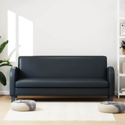 3-Sitzer-Sofa Kunstleder Schwarz