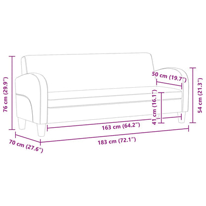 3-Sitzer-Sofa Kunstleder Schwarz