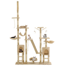 Katzen-Kratzbaum mit Sisal-Kratzsäulen 230 - 250 cm Beige