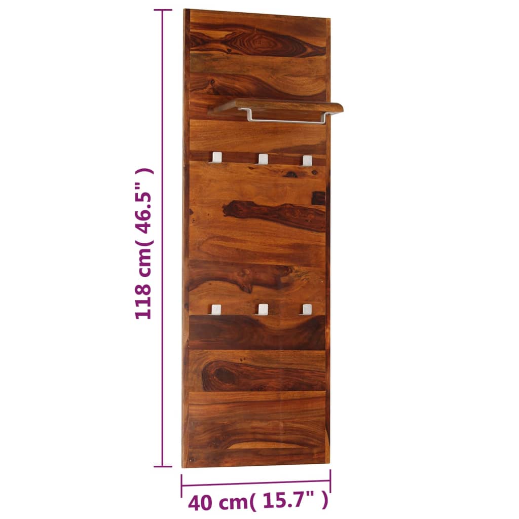 Wandgarderobe Massivholz Akazie 118×40 cm