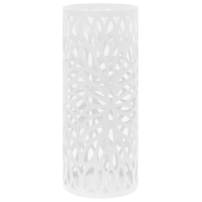 Regenschirmständer Blattmotiv Stahl Weiß