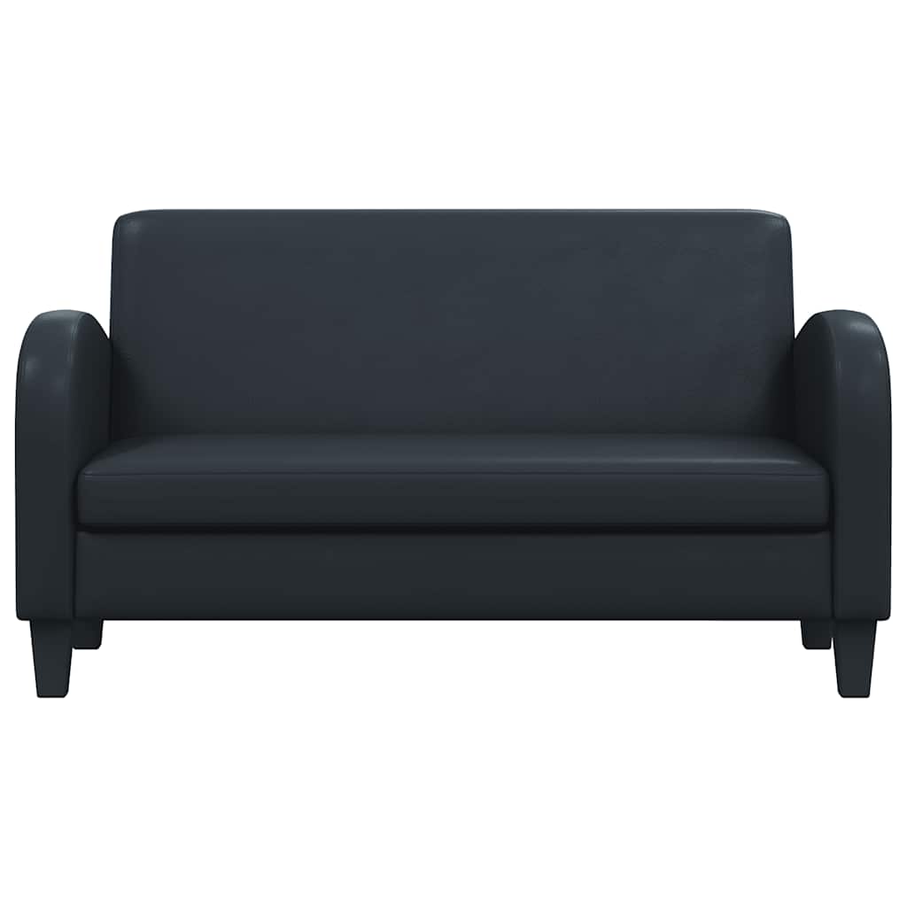 2-tlg. Sofa-Set Kunstleder Schwarz