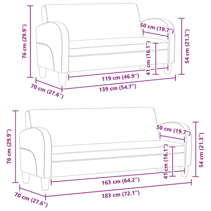 2-tlg. Sofa-Set Kunstleder Schwarz