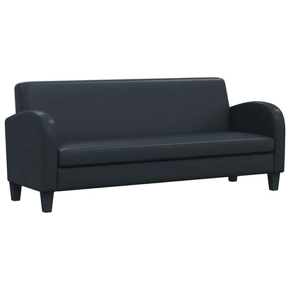 2-tlg. Sofa-Set Kunstleder Schwarz