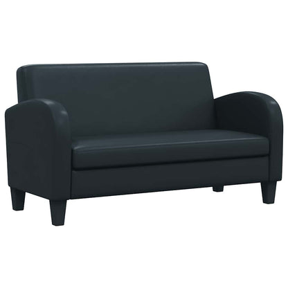 2-tlg. Sofa-Set Kunstleder Schwarz
