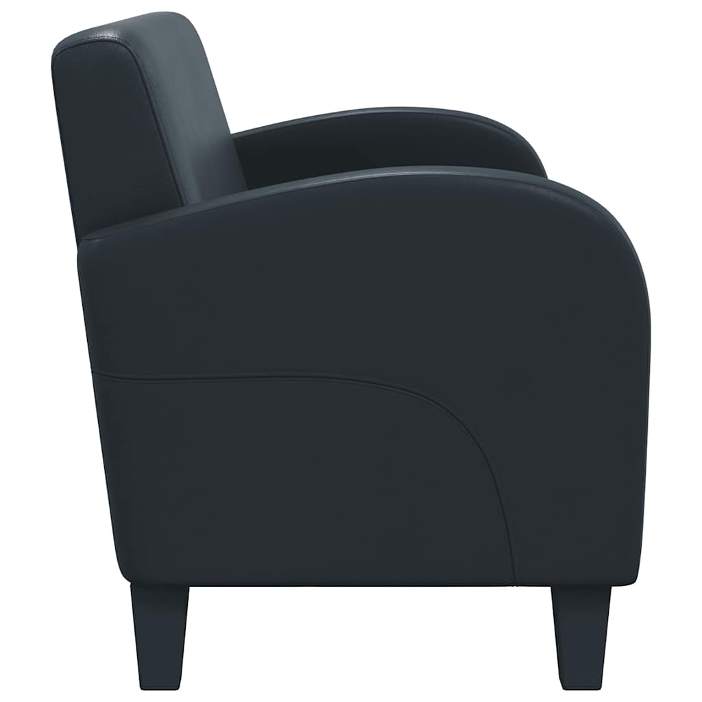 2-tlg. Sofa-Set Kunstleder Schwarz