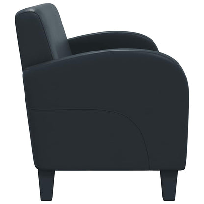 2-tlg. Sofa-Set Kunstleder Schwarz