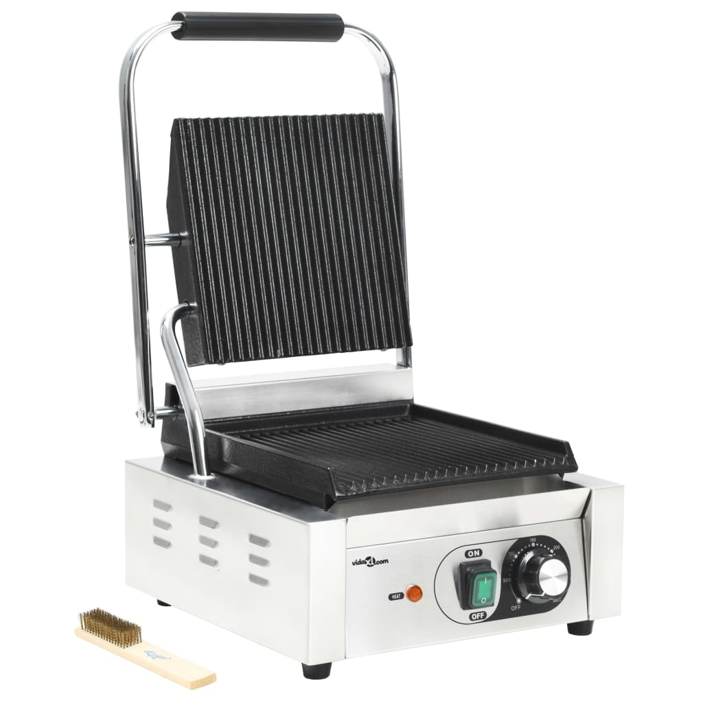 Gerillter Panini-Grill Edelstahl 1800 W 31x30,5x20 cm