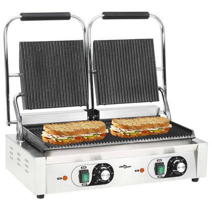 Doppelter Gerillter Panini-Grill 3600 W 57x30,5x20 cm