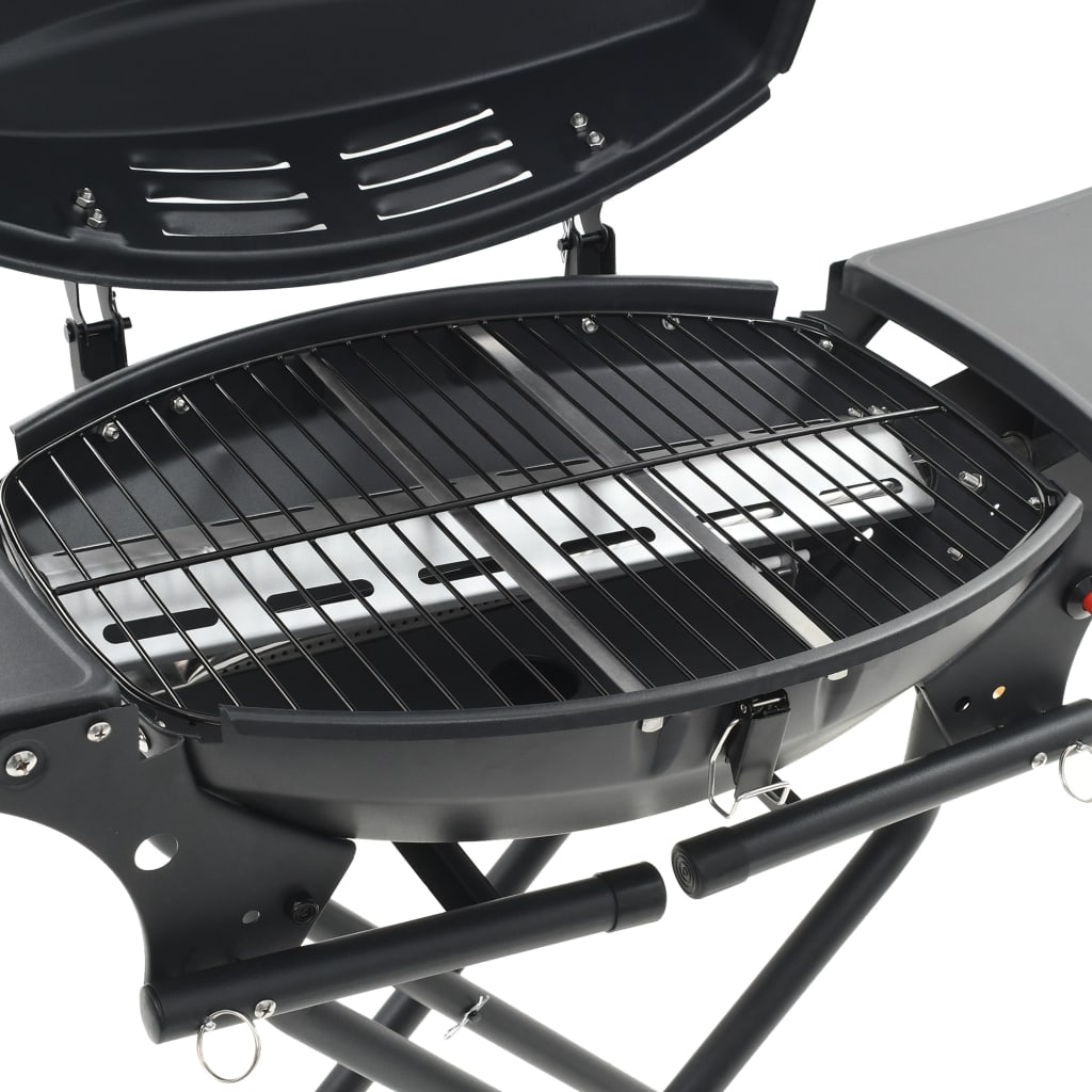 Gasgrill Tragbar mit Kochzone Schwarz