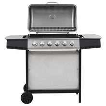 Gasgrill mit 6 Flammen Edelstahl Silbern