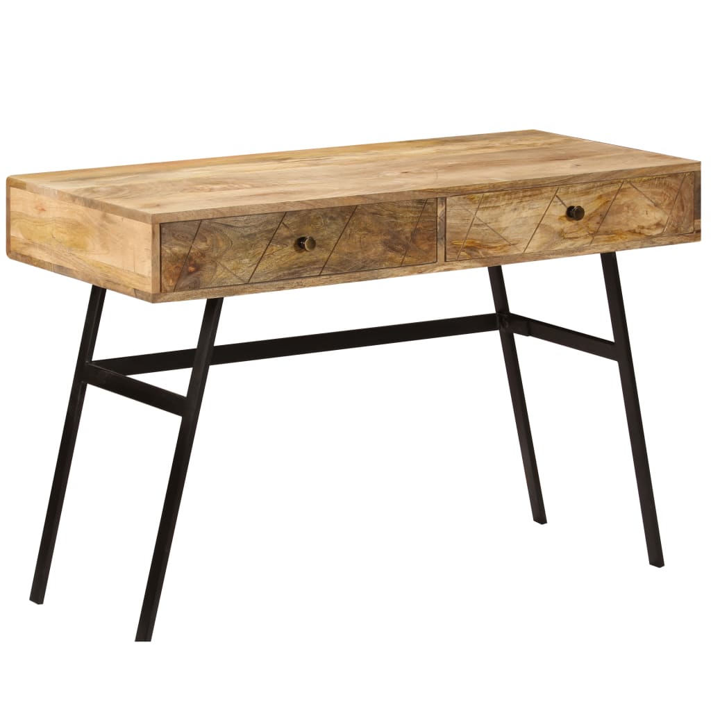 Schreibtisch mit Schubladen Massivholz Mango 110×50×76 cm