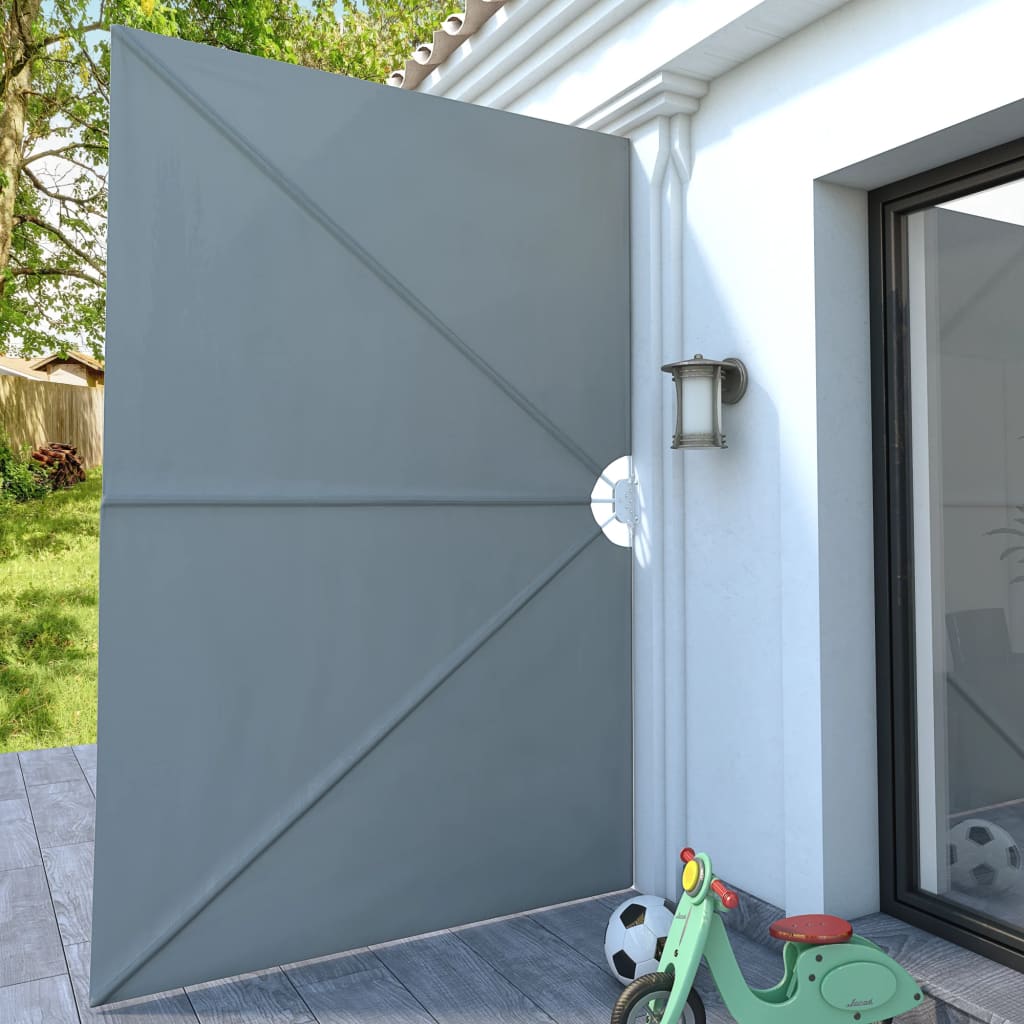 Faltbarer Terrassen-Seitenfächer Grau 300×200 cm