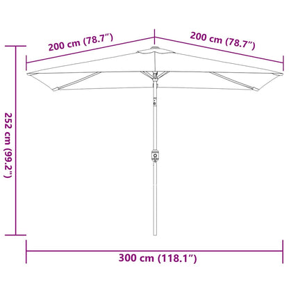 Sonnenschirm mit Metall-Mast 300x200 cm Anthrazit